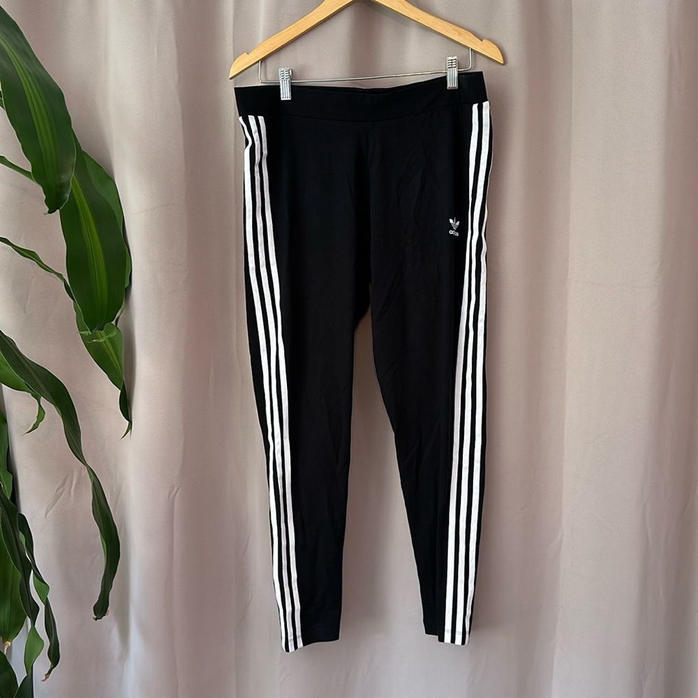 Adidas three stripe leggings